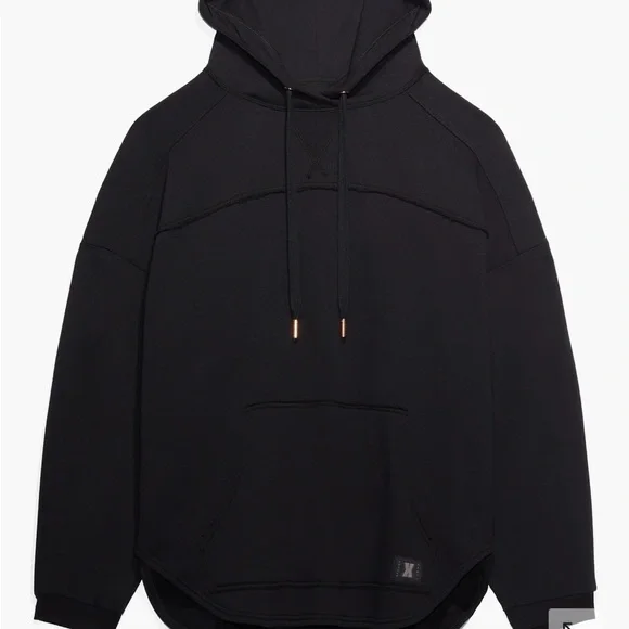 Savage X Fenty Black Caviar Longsleeve Oversized Xssential Drawstring Hoodie - Picture 10 of 17
